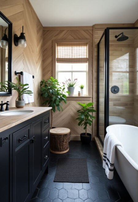 farmhouse bathroom bold elegance