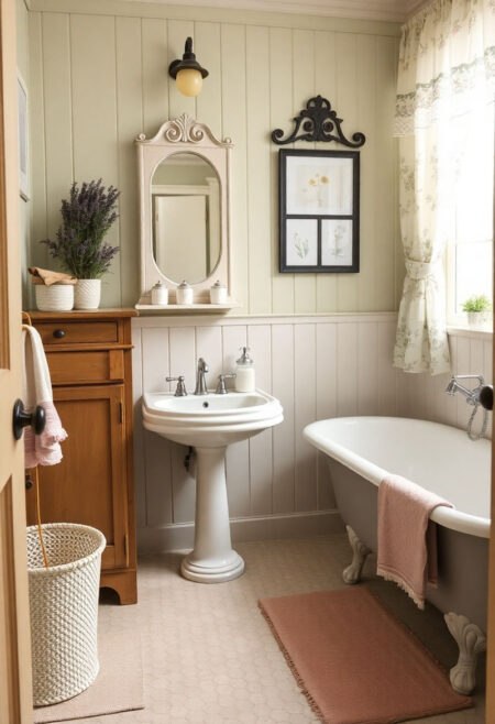 farmhouse bathroom charming cottage escape