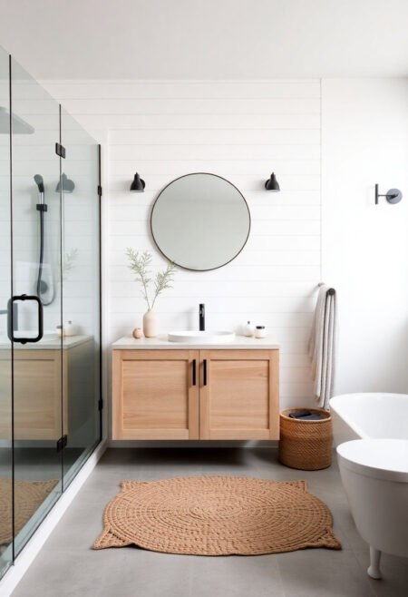 farmhouse bathroom minimal rustic bliss