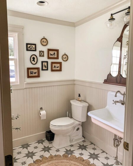 farmhouse bathroom retro revival