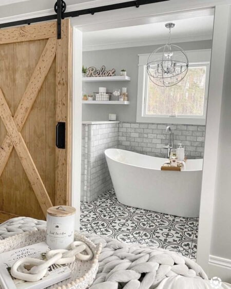 farmhouse bathroom rustic sophistication