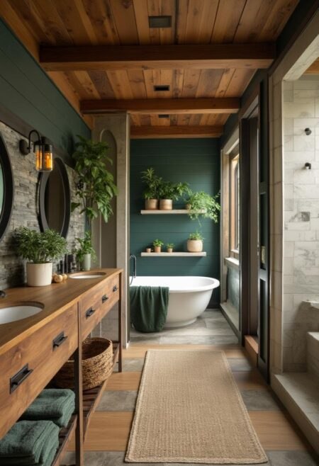 farmhouse bathroom woodland retreat