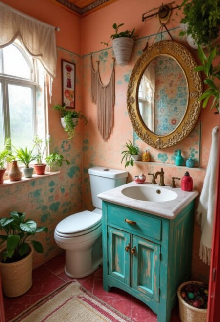 small bathroom boho bliss