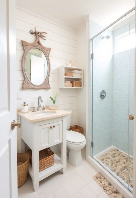 small bathroom coastal calm