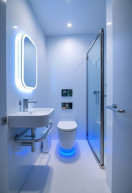 small bathroom futuristic glow