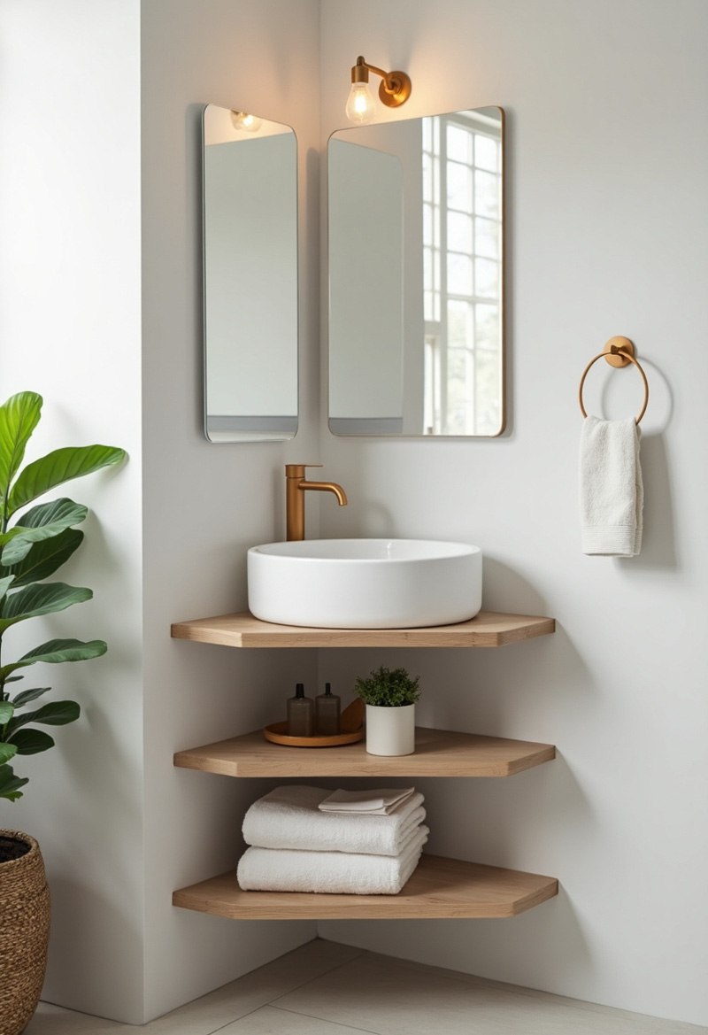 small bathroom ideas corner sink