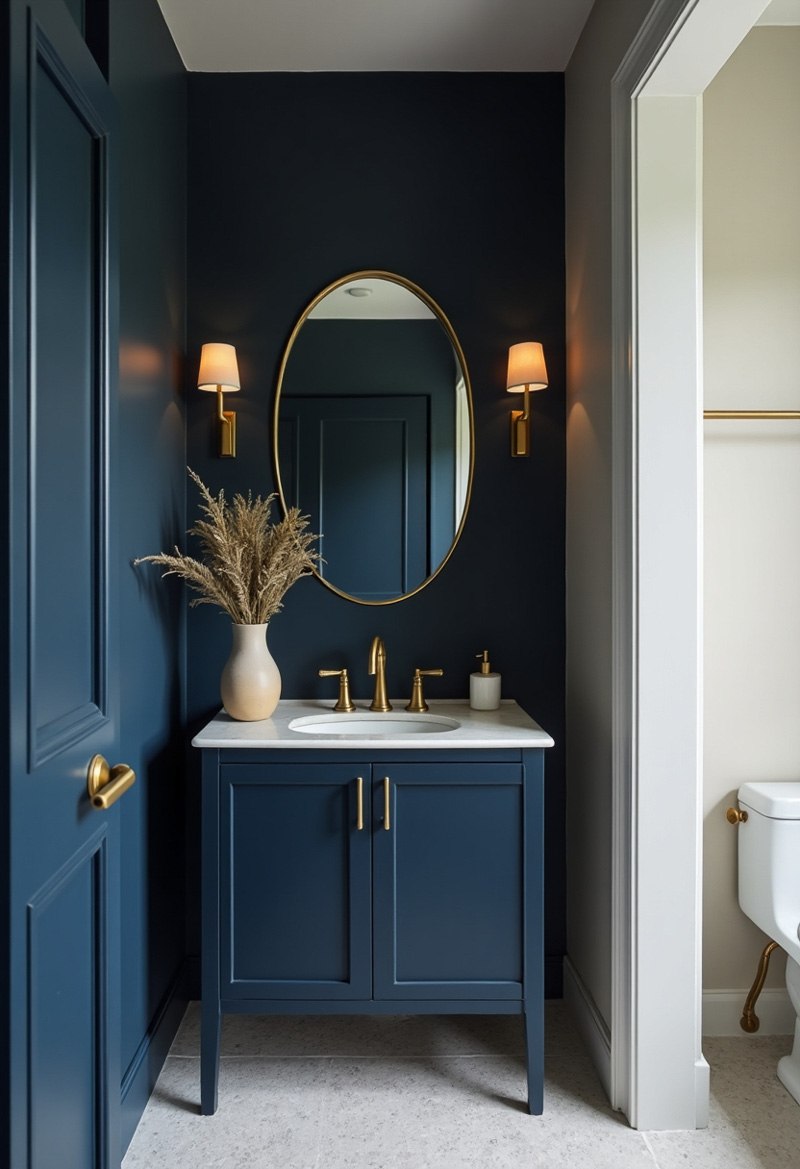 small bathroom ideas dark accent wall