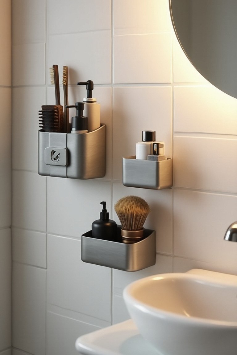 small bathroom ideas magnetic organizers