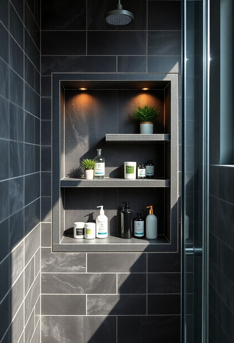 small bathroom ideas shower shelves