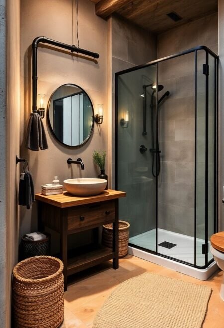 small bathroom industrial rustic retreat