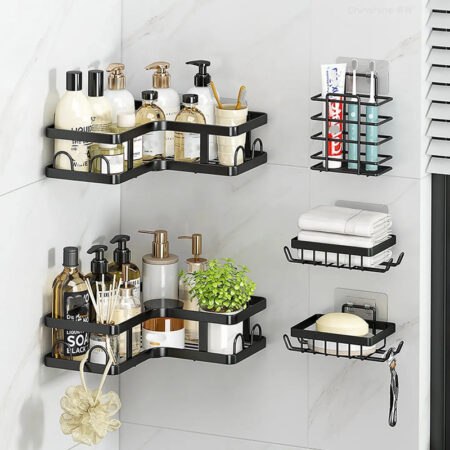 small bathroom storage adhesive storage shelves