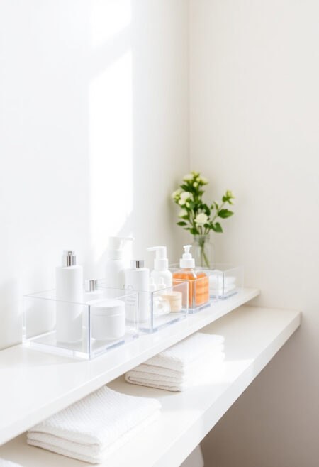 small bathroom storage clear acrylic containers