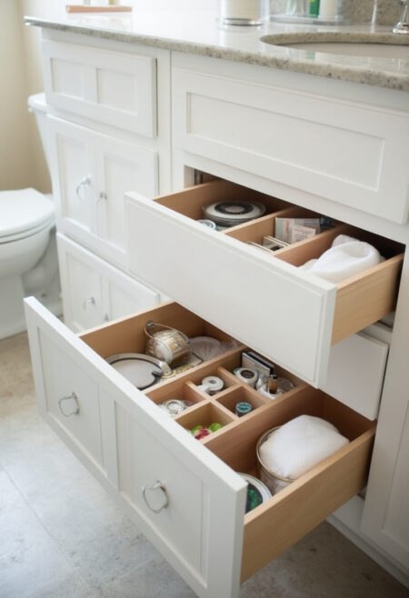 small bathroom storage drawer dividers