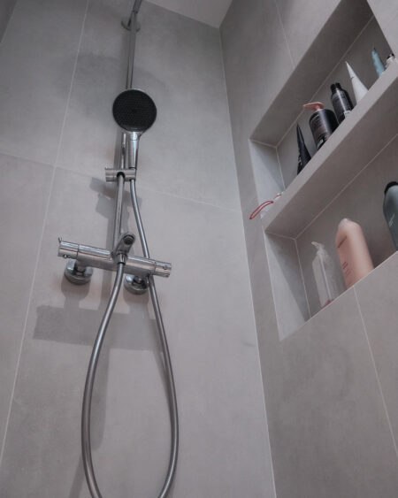 small bathroom storage recessed shower shelves