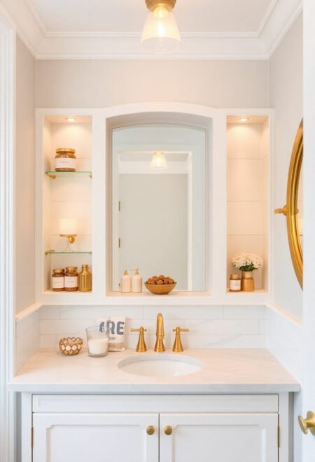 small bathroom storage wall niches