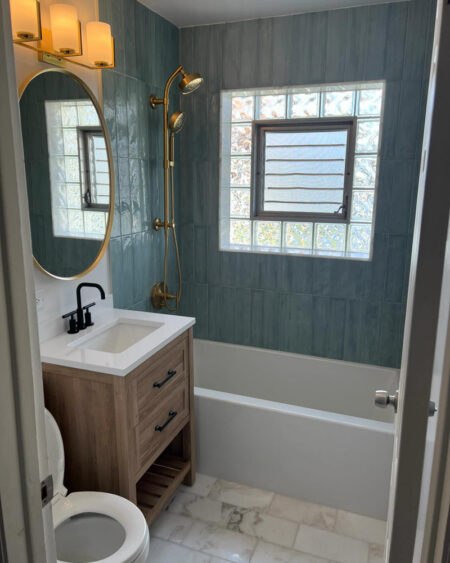 small bathroom teal elegance