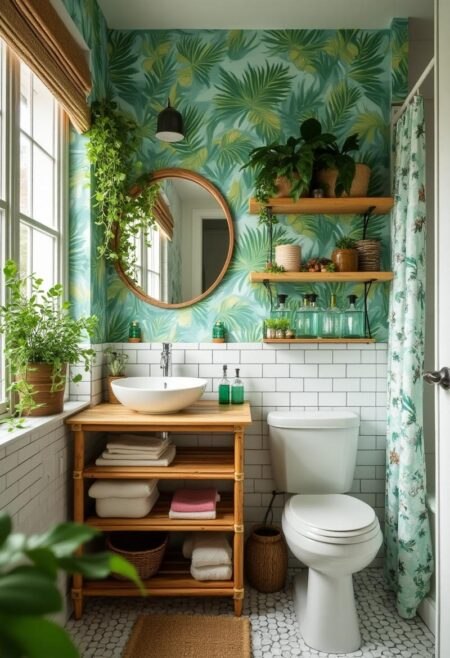 small bathroom tropical paradise