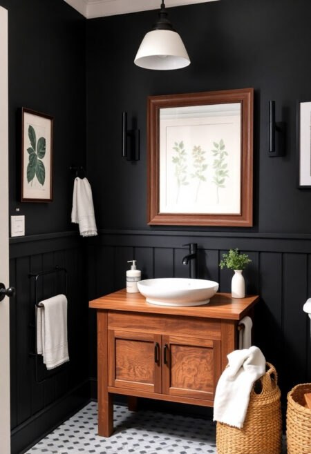 small farmhouse bathroom moody elegance