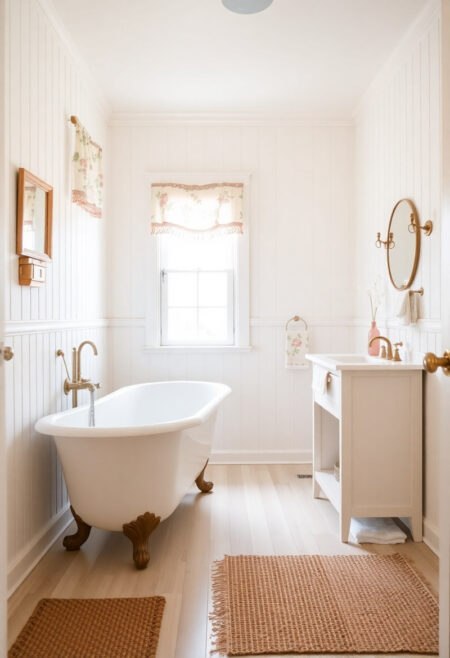 small farmhouse bathroom pastel elegance