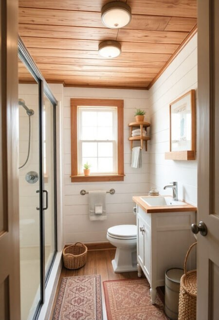 small farmhouse bathroom rustic simplicity