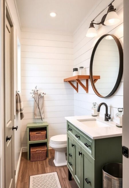 small farmhouse bathroom sage serenity