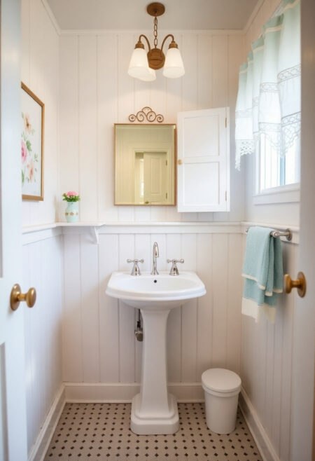 small farmhouse bathroom timeless charm