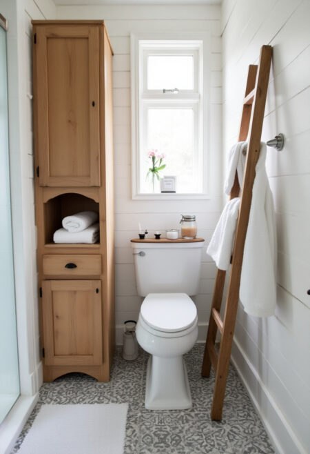 small farmhouse bathroom vertical charm